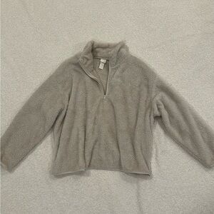 H&M - Incredibly Soft/Cozy Quarter-zip Sweater - Beige/Taupe (size medium)